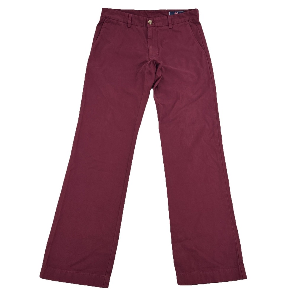 Vineyard Vines Pants Mens 30x32 Burgundy Slim Fit Breaker Pant Flat Front Preppy